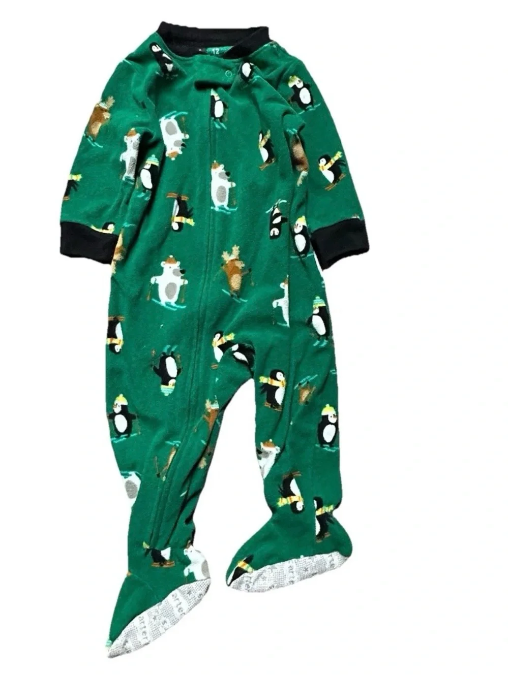 Baby Girl Footie Pajamas Fleece Winter Floral Sheep Penguins Size 12 Months